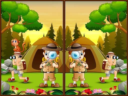 Camping Spot the Differences Puzzle