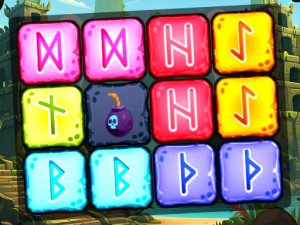 Runic Block Collapse Puzzle Game