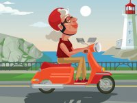 City Scooter Ride Coloring Puzzle Game - Memory Match