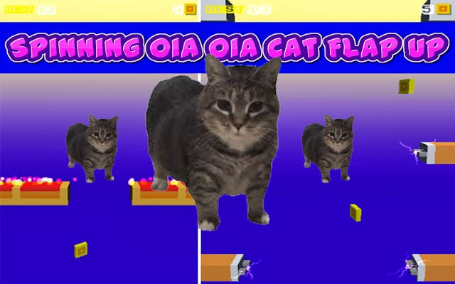 Spinning Oia Oia Cat Bricker - Arcade Brick Breaker Game