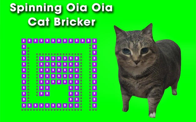 Spinning Oia Oia Cat Bricker - Arcade Brick Breaker Game